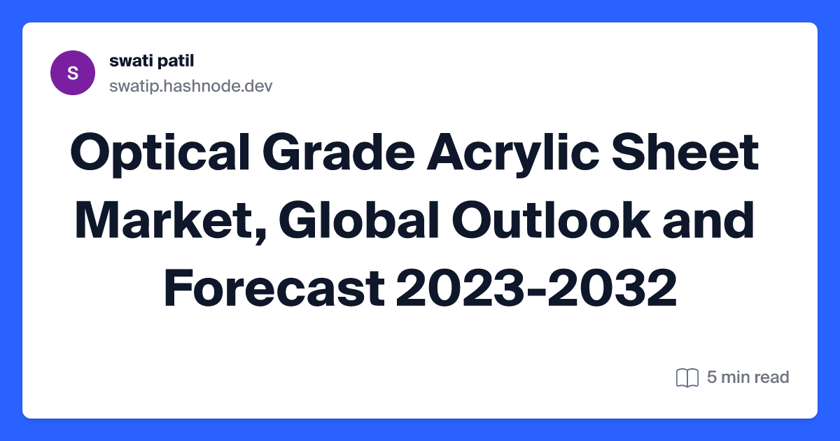 Optical Grade Acrylic Sheet Market, Global Outlook and Forecast 2023-2032